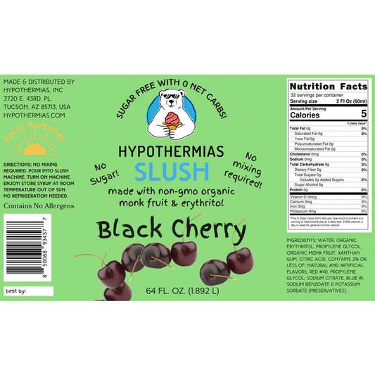 Hypothermias SUGAR FREE Slush | Monk Fruit | Black Cherry (Half Gallon)