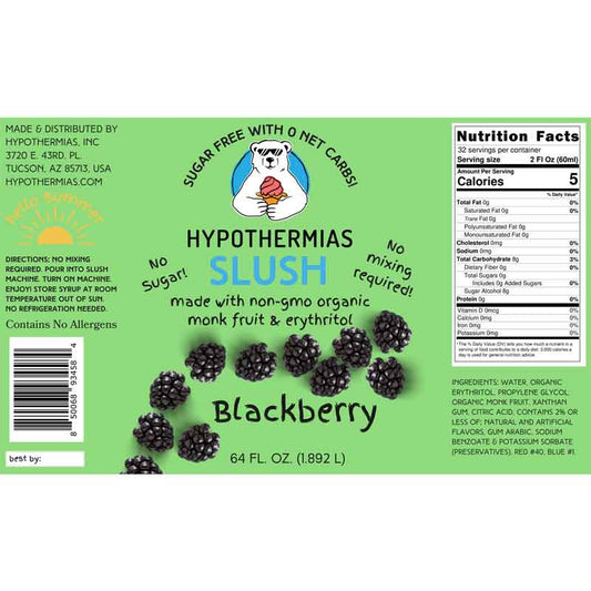 Hypothermias SUGAR FREE Slush | Monk Fruit | Blackberry (Half Gallon)