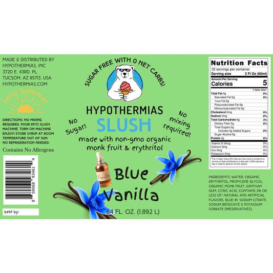 Hypothermias SUGAR FREE Slush | Monk Fruit | Blue Vanilla (Half Gallon)