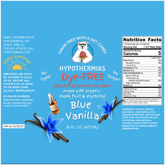 Blue Vanilla – Dye-FREE Sugar-Free Ready-to-Use Snow Cone & Shaved Ice Syrup – 16 Fl oz