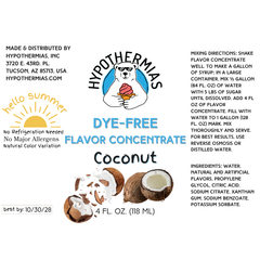 Coconut – Dye-FREE Flavor Concentrate – For Snow Cone & Shaved Ice Syrup