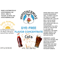 Cola – Dye-FREE Flavor Concentrate – For Snow Cone & Shaved Ice Syrup