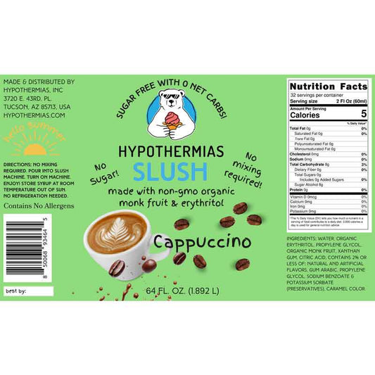 Hypothermias SUGAR FREE Slush | Monk Fruit | Cappuccino (Half Gallon)