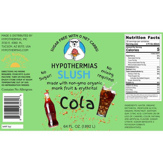 Hypothermias SUGAR FREE Slush | Monk Fruit | Cola (Half Gallon)
