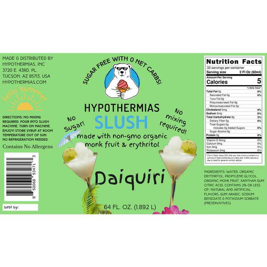 Hypothermias SUGAR FREE Slush | Monk Fruit | Daiquiri (Half Gallon)