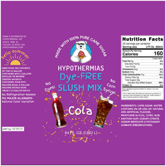 Cola - Dye-FREE Slush Syrup Concentrate – Half Gallon (64 Fl oz)