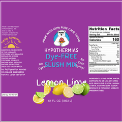 Lemon Lime - Dye-FREE Slush Syrup Concentrate – Half Gallon (64 Fl oz)