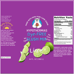 Lime - Dye-FREE Slush Syrup Concentrate – Half Gallon (64 Fl oz)