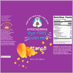 Mango - Dye-FREE Slush Syrup Concentrate – Half Gallon (64 Fl oz)
