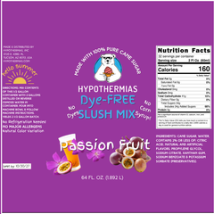 Passionfruit - Dye-FREE Slush Syrup Concentrate – Half Gallon (64 Fl oz)
