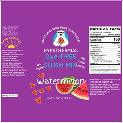 Watermelon - Dye-FREE Slush Syrup Concentrate – Half Gallon (64 Fl oz)