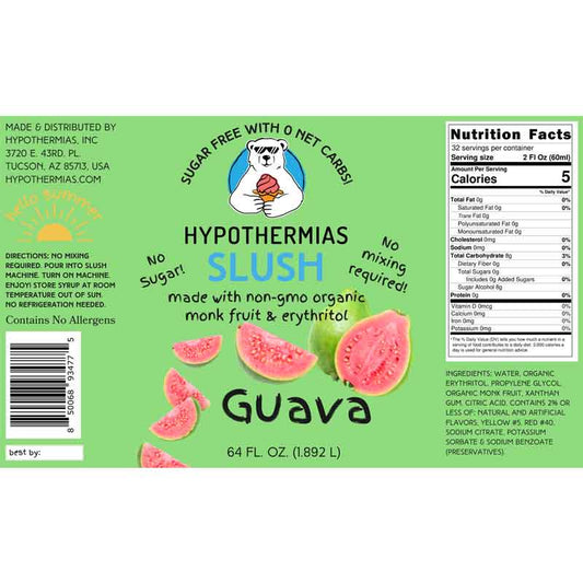 Hypothermias SUGAR FREE Slush | Monk Fruit | Guava (Half Gallon)