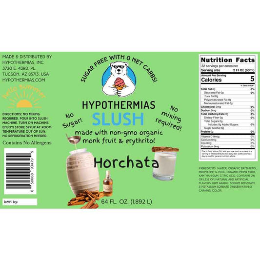 Hypothermias SUGAR FREE Slush | Monk Fruit | Horchata (Half Gallon)
