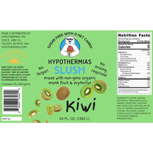 Hypothermias SUGAR FREE Slush | Monk Fruit | Kiwi (Half Gallon)