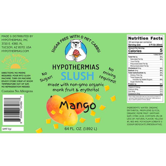 Hypothermias SUGAR FREE Slush | Monk Fruit | Mango (Half Gallon)