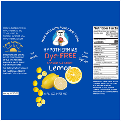 Lemon - Dye-FREE Ready-to-Use Snow Cone & Shaved Ice Syrup - 100% Pure Cane Sugar