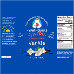 Vanilla - Dye-FREE Ready-to-Use Snow Cone & Shaved Ice Syrup - 100% Pure Cane Sugar