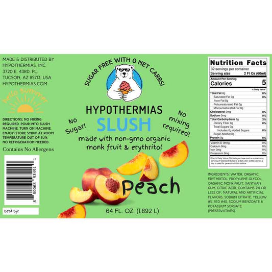 Hypothermias SUGAR FREE Slush | Monk Fruit | Peach (Half Gallon)