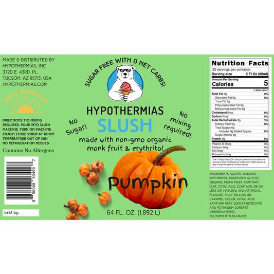 Hypothermias SUGAR FREE Slush | Monk Fruit | Pumpkin (Half Gallon)