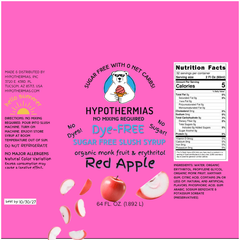 Red Apple | Hypothermias SUGAR FREE Dye-FREE Slush Syrup | Half Gallon