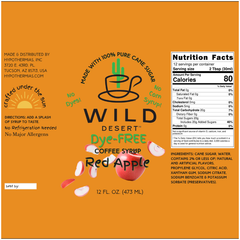 Wild Desert Dye-FREE Coffee Syrup | Red Apple (12 fl. oz)