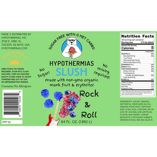 Hypothermias SUGAR FREE Slush | Monk Fruit | Rock and Roll (Half Gallon)