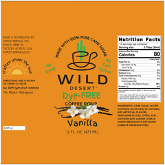 Wild Desert Dye-FREE Coffee Syrup | Vanilla (12 fl. oz)