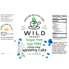 Wild Desert SUGAR FREE | Dye-FREE Coffee Syrup | Wedding Cake - 12 Fl Oz