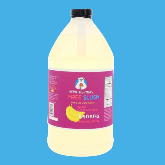 Banana | Hypothermias Dye-FREE Slush Syrup | Half Gallon (64 fl. oz)