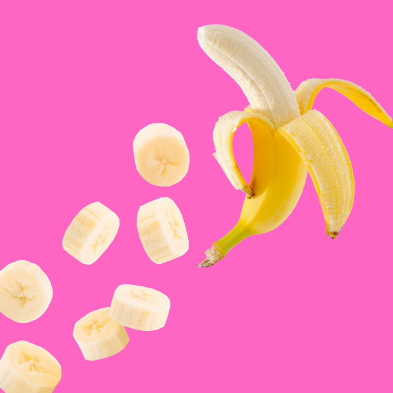 A picture of fresh bananas representing Hypothermias SUGAR FREE Dye-FREE Banana Slush Syrup, perfect for keto, low-carb, and sugar-free slushies, clear with no artificial dyes.