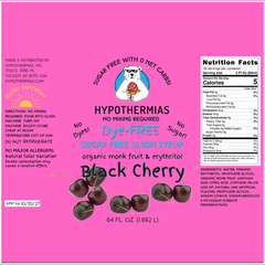 Black Cherry | Hypothermias SUGAR FREE Dye-FREE Slush Syrup | Half Gallon