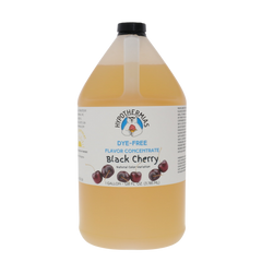 Bottle of Hippothermals Dye-Free Black Cherry flavor shaved ice concentrate on a white background