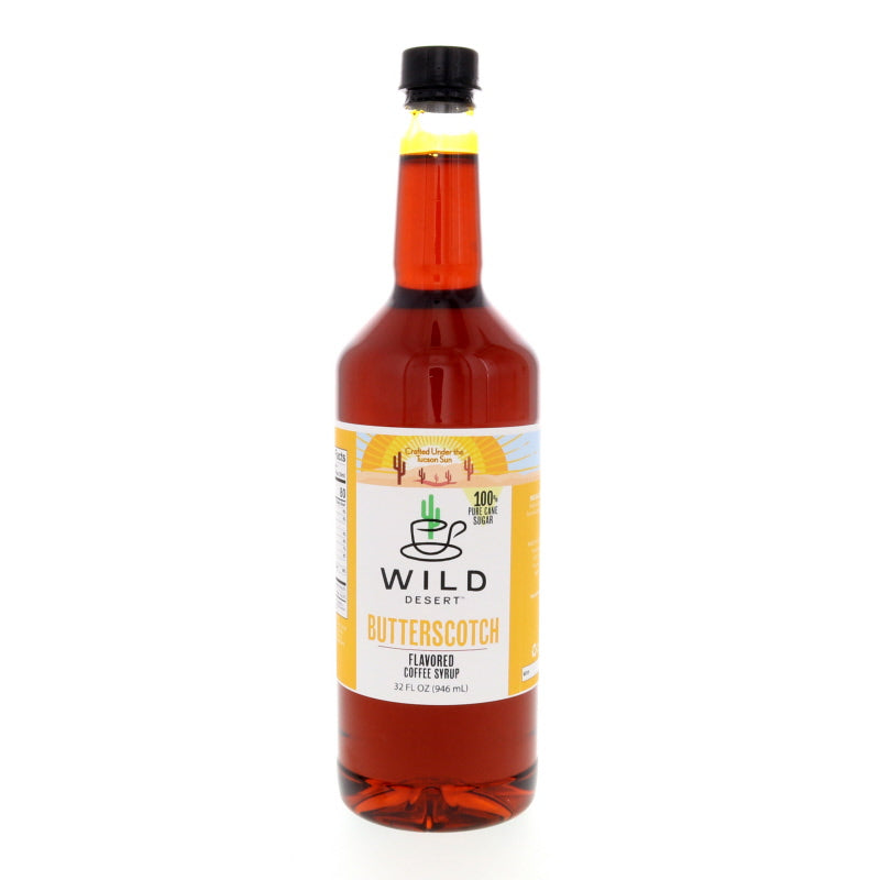 Wild Desert Butterscotch Coffee Syrup 32 Fl Oz Made with Pure Cane Sugar.