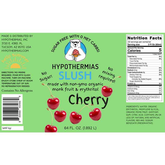 Hypothermias SUGAR FREE Slush | Monk Fruit | Cherry (Half Gallon)