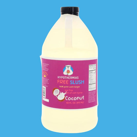 Coconut | Hypothermias Dye-FREE Slush Syrup | Half Gallon (64 fl. oz)