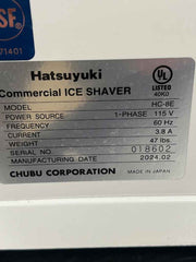 Commercial shaved ice machine, Hatsuyuki HC-8E, ideal for cafes and food trucks.