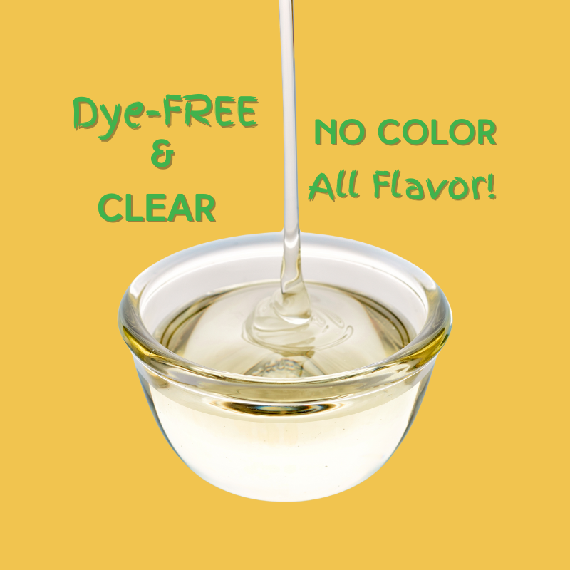 Clear syrup pouring to represent Wild Desert Dye-FREE & Clear Coffee Syrup—clean, clear and free of artificial dyes.