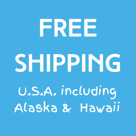 Free Shipping in bold white text on a vibrant blue background for Hypothermias Variety Pack slush syrups in Classic Colors, Dye-FREE, Pure Cane Sugar, and Sugar Free, delivered nationwide including Alaska and Hawaii.