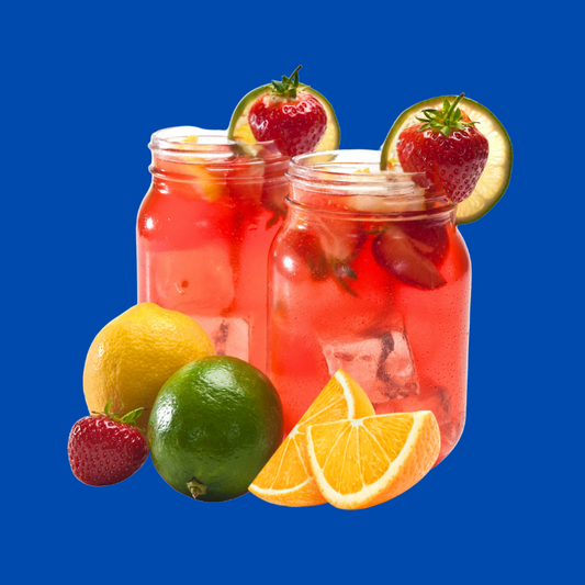 Refreshing fruit punch shaved ice made with Hypothermias Dye-FREE Shaved Ice and Snow Cone Syrup, crafted from non-GMO 100% pure cane sugar with no corn syrup or artificial dyes.