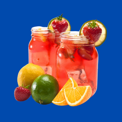 Refreshing fruit punch shaved ice made with Hypothermias Dye-FREE Shaved Ice and Snow Cone Syrup, crafted from non-GMO 100% pure cane sugar with no corn syrup or artificial dyes.