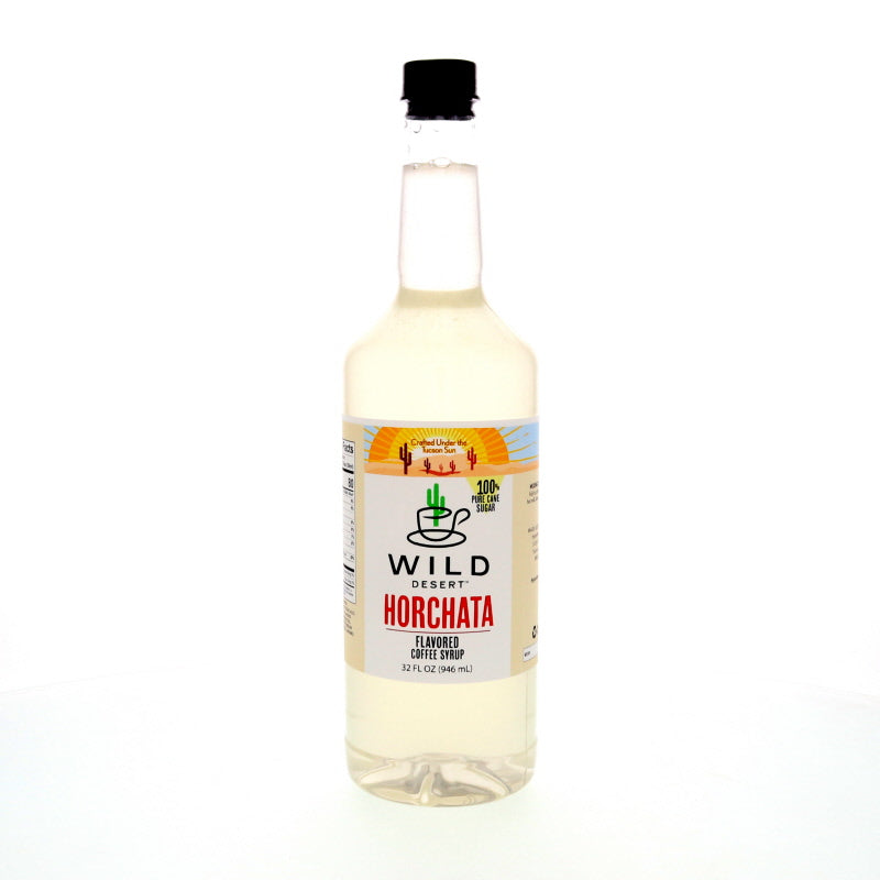 Wild Desert Horchata coffee syrup 32 Fl Oz made with 100 percent pure cane sugar.
