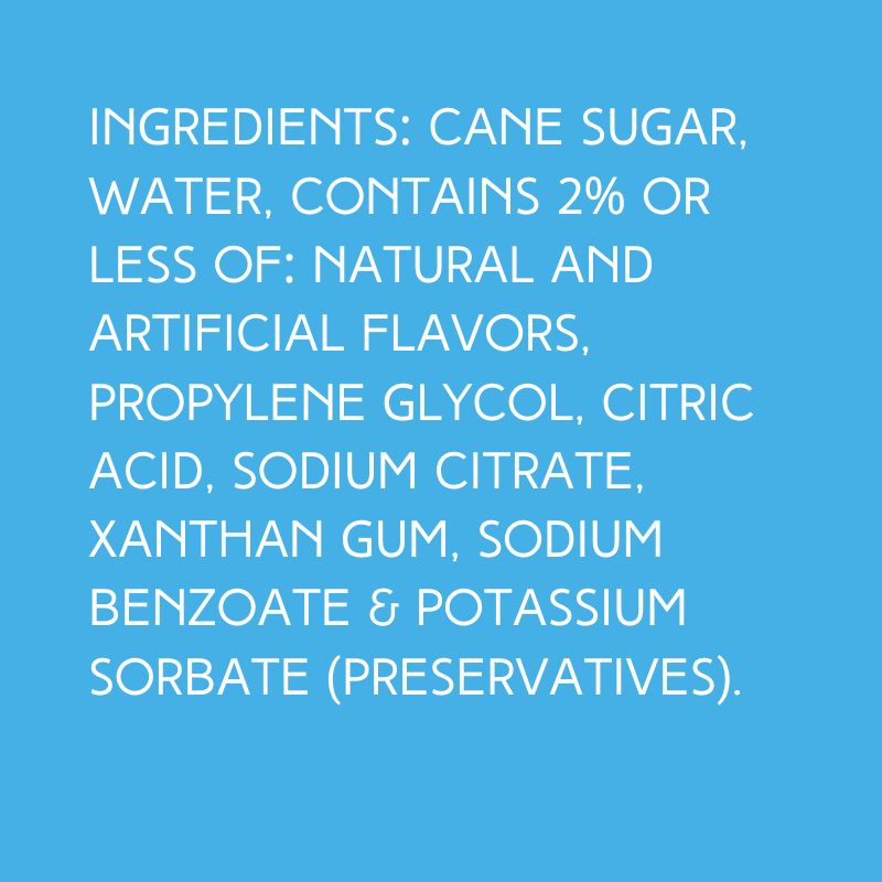 hypothermias coconut dye-free snow cone syrup made with non-gmo 100% pure cane sugar in bpa-free plastic bottles, perfect for shaved ice, snow cone desserts, and dye-free snacks