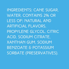 hypothermias coconut dye-free snow cone syrup made with non-gmo 100% pure cane sugar in bpa-free plastic bottles, perfect for shaved ice, snow cone desserts, and dye-free snacks