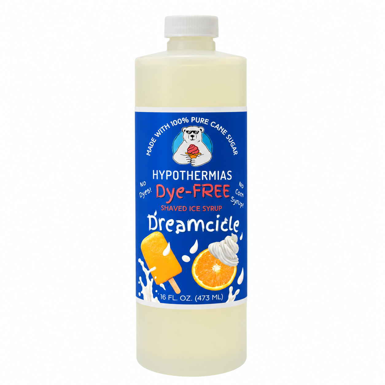 Hypothermias Dreamcicle Dye-Free Shaved Ice and Snow Cone Syrup - 16 oz