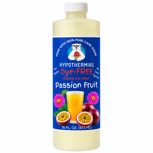 Hypothermias Passion Fruit Dye-Free Shaved Ice and Snow Cone Syrup - 16 oz