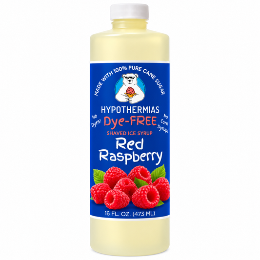 Hypothermias Red Raspberry Dye-Free Shaved Ice and Snow Cone Syrup - 16 oz