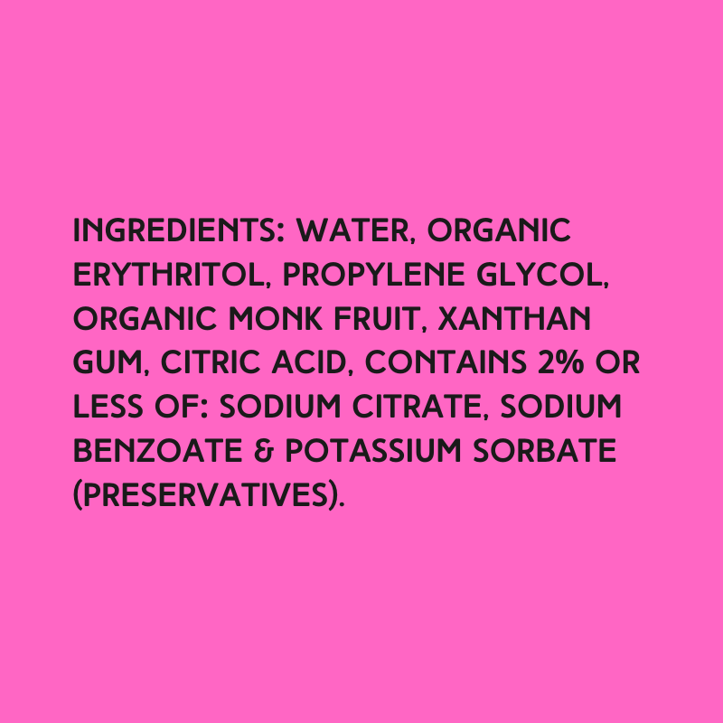 Ingredients for Hypothermias Sugar Free Dye-FREE Lemon Slush Syrup