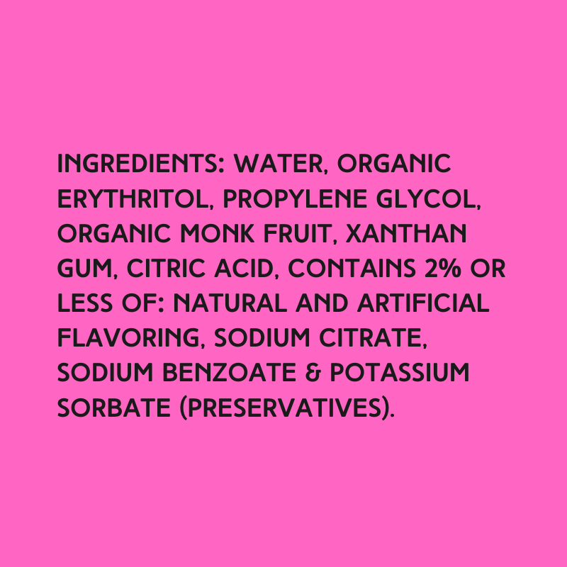 Ingredients for Hypothermias Sugar Free Dye-FREE Orange Slush Syrup