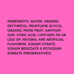 Ingredients for Hypothermias Sugar Free Dye-FREE Orange Slush Syrup