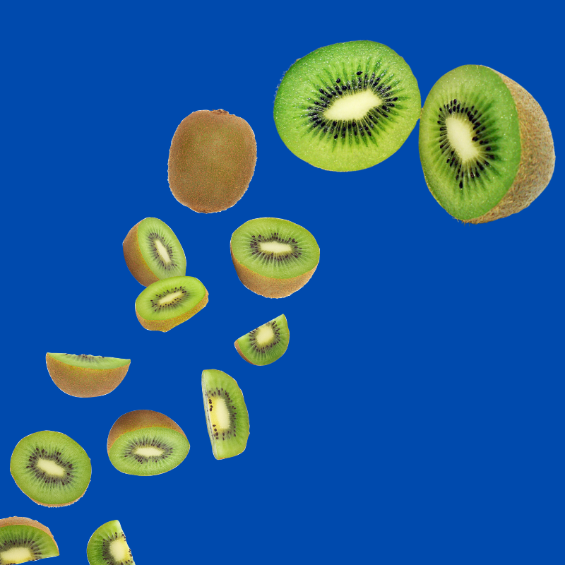 Kiwi fruit shown to represent Hypothermias Dye-FREE Kiwi Shaved Ice & Snow Cone Syrup made with non-GMO 100% pure cane sugar.